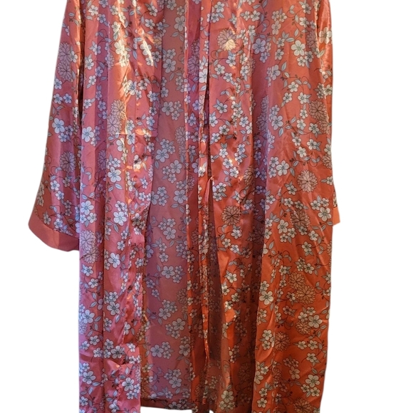 Adonna Silky Floral Pink Robe Size Large - Picture 4 of 6